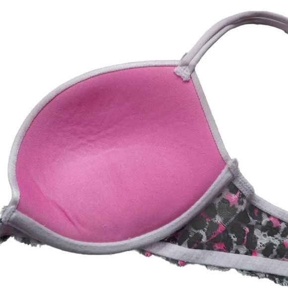 Pink by Victoria Secret Push Up Bra  Satin/Lace 32C - Picture 8 of 12